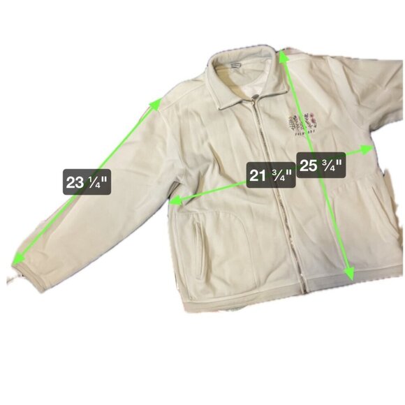 Foxwoods Light Green Floral Embroidered Full Zip Pullover Top SZ Large - Picture 6 of 6